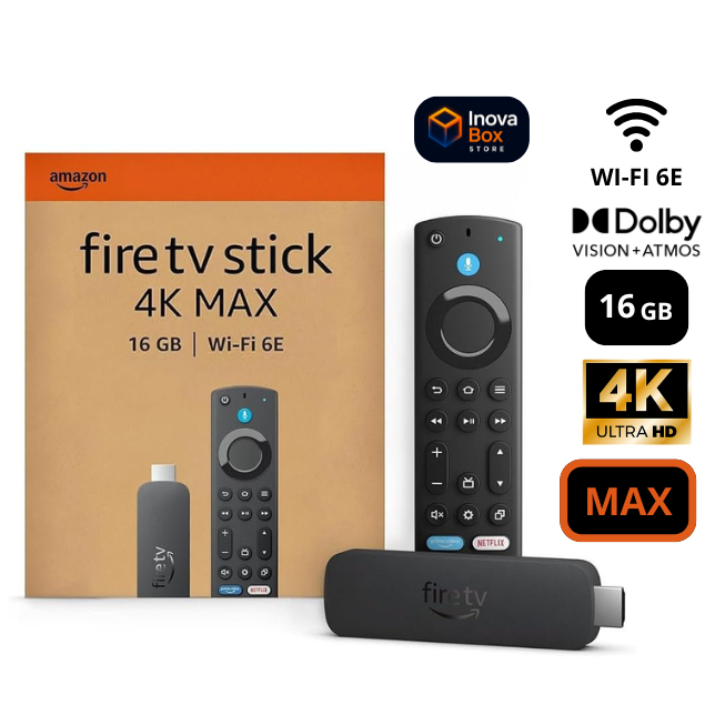Amazon Fire TV Stick 4K Max 2ª Geração 2025 | Wi-Fi 6E | 16GB | Alexa ...