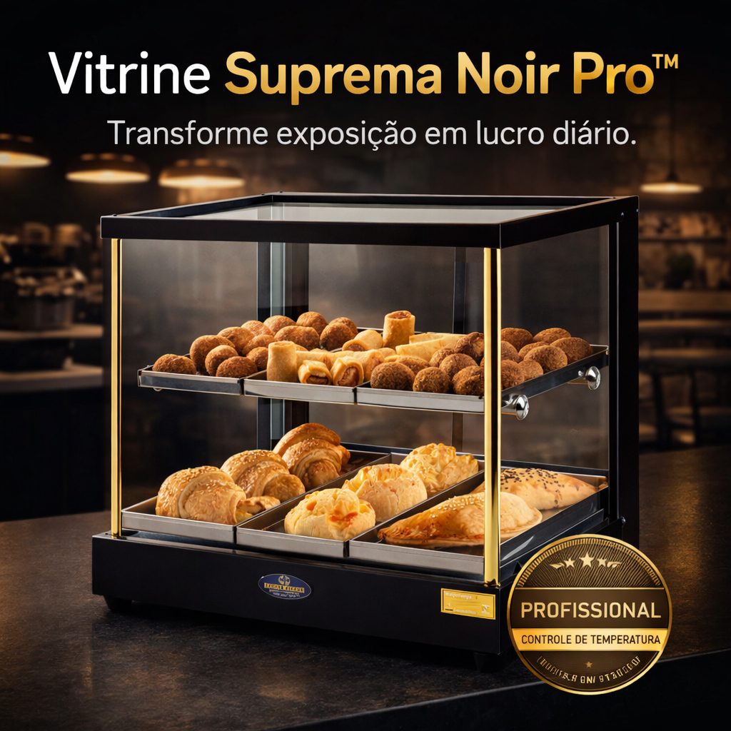 Vitrine Aquecida Estufa Para Salgados Retilínea Black 6 Band