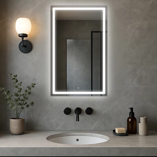 Espelho Retangular Jateado com LED 3 Cores Touch Várias Medidas Luxo Decorativo em Oferta na Shopee