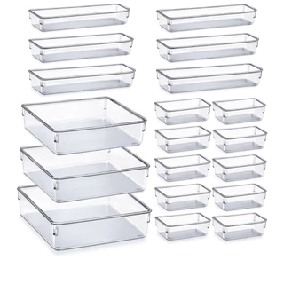 Kit até 21 Organizador Modular Multiuso de Acrilico Gaveta Geladeira em Oferta na Shopee