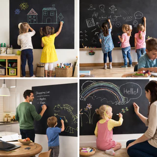 Revestimento Autoadesivo Lousa 45cmx2m Adesivo Lousa Quadro Negro Preto Fosco Escrever em Oferta na Shopee