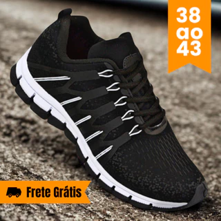 Tênis Esportivo Masculino Solado Flexível e Ajuste Sapato Perfeito para Exercícios Envio Imediato