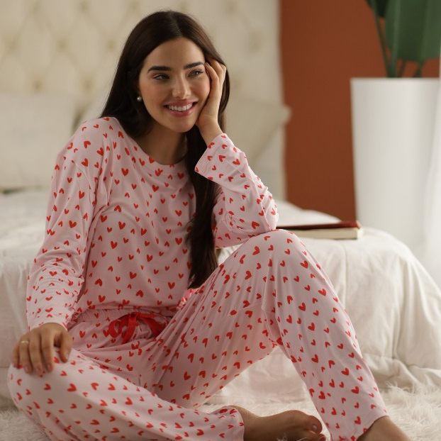 Smara Modas Pijama Feminino Longo Sued Confortável Gola Redonda em Oferta na Shopee