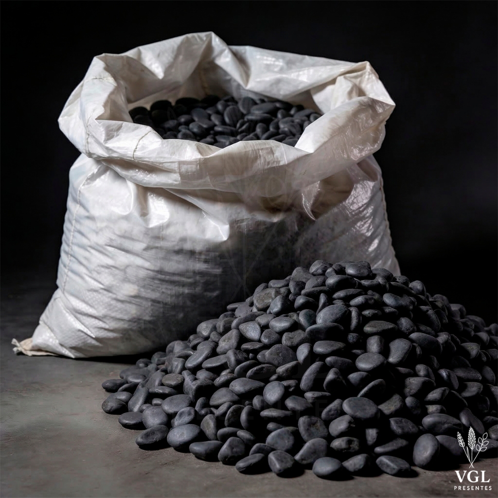 30Kg Seixo Preto Dolomita Pedra Preta Para Jardim Vaso Natural ...