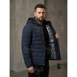 Jaqueta Térmica Forrada Bobojaco Masculina Nylon Com Capuz Removível