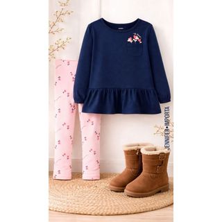 Conjunto Bebê Menina Manga Longa Flor Coração Azul/Rosa Carter's em Oferta na Shopee