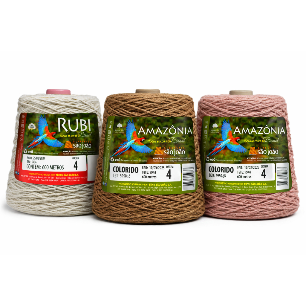 Barbante Para Crochê Fio Número 4 Amazônia São João 600m | Shopee