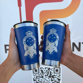 Copo Térmico Do Cruzeiro C/ Tampa E Abridor 473ml Personalizado