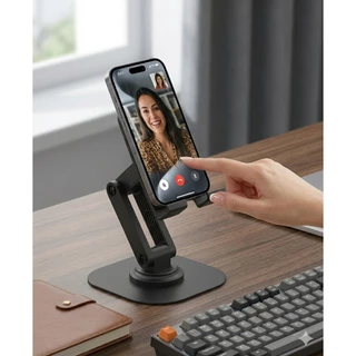 Suporte de Mesa para Celular de Metal Kimaster SU126 Rotação 360° Ajustável e Antiderrapante