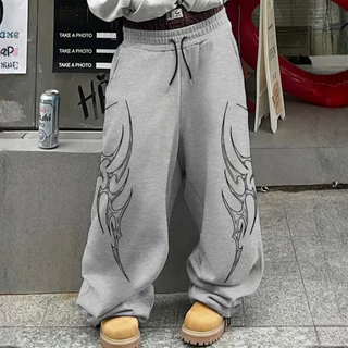 Calça Wide Leg Moletom Masculina e Feminina Oversized Gringa Estilo Hip Hop