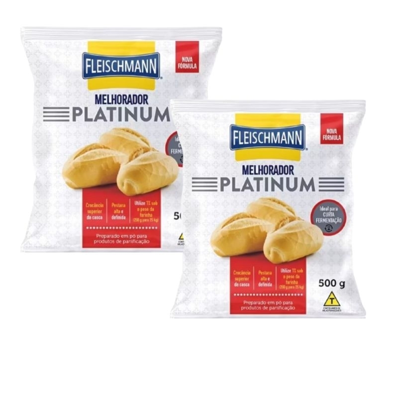Kit 2 Melhorador De Farinha Fleischmann Platinum 500g - Mass