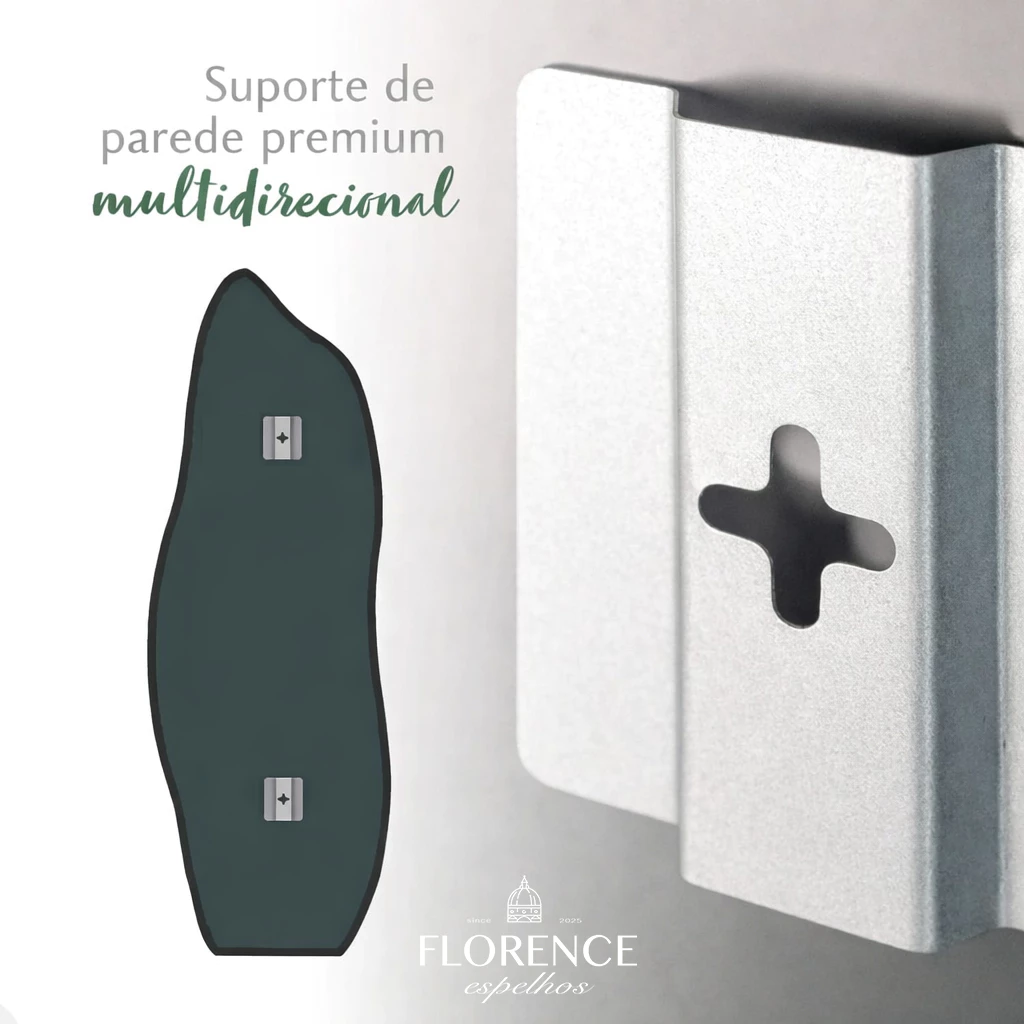Espelho Orgânico 120x50 e 80x40 Com Moldura EM COURO Corpo Inteiro Moderno Luxo