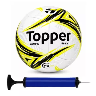 Bola Futebol Campo Oficial Topper + bomba de ar