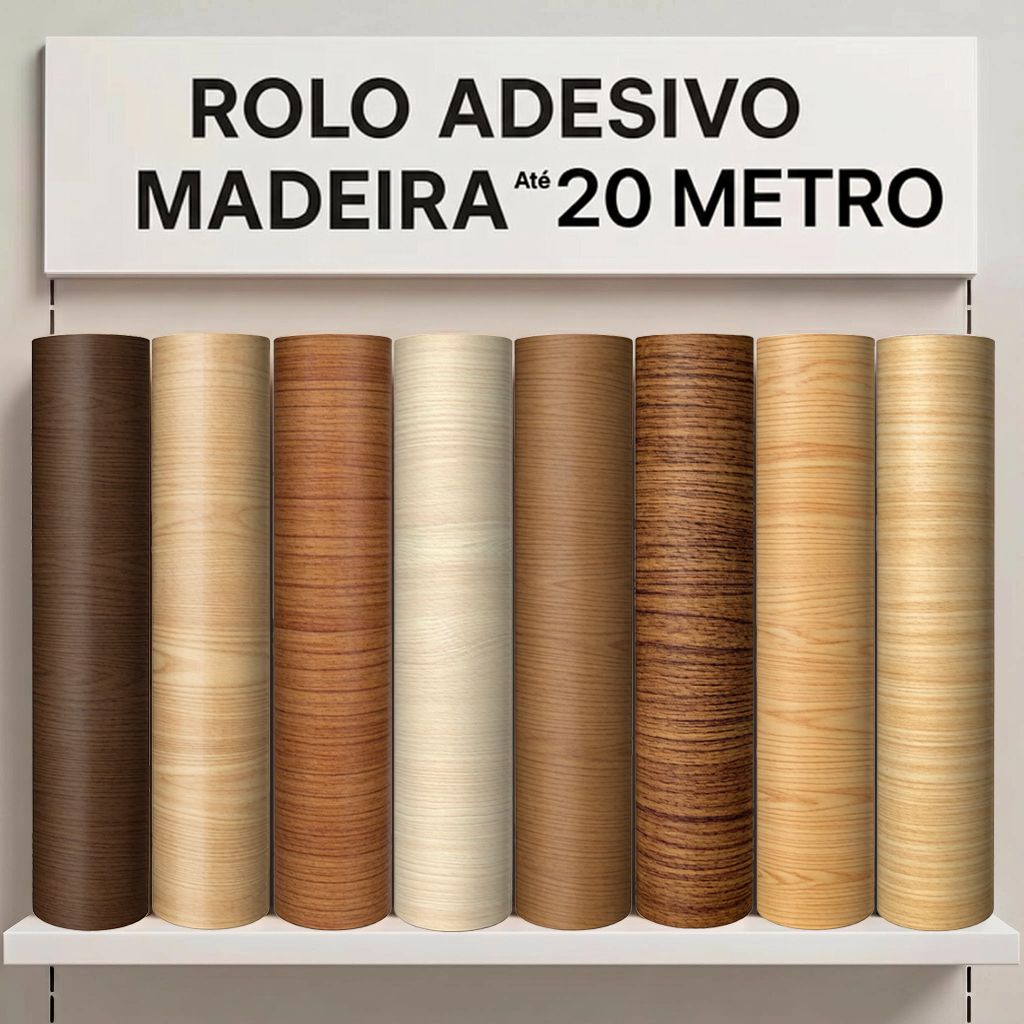 Papel de Parede Madeira 3D 5 METROS X 45CM Auto Adesivo Colante Promoção