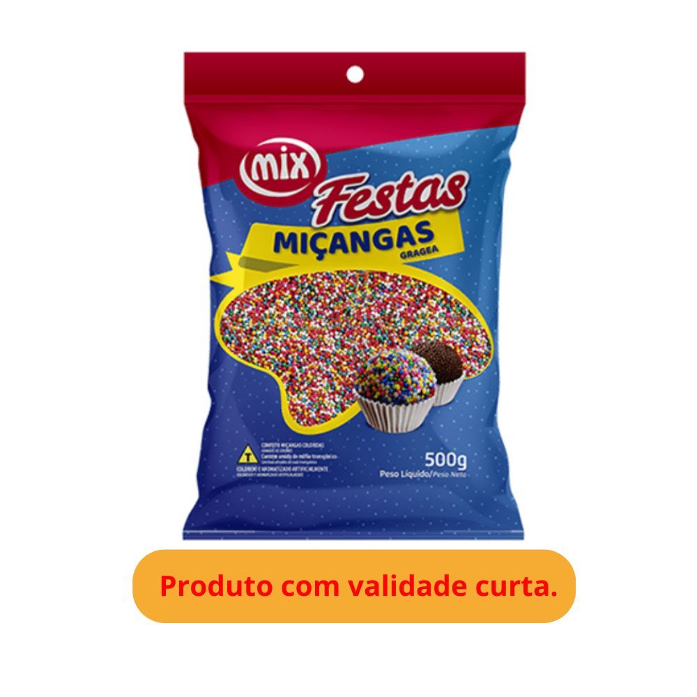 Confeito Miçanga Granulado Colorido 500g Gragea Mix para Bol