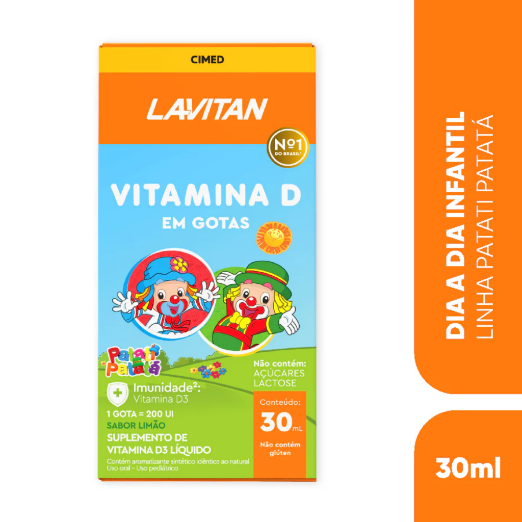Vitamina D Lavitan Patati Patatá Sabor Limão C/ 30ml Cimed