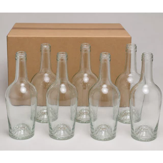Kit 6 Garrafas de licor 750ml Vidro Transparente Premium Alta Qualidade Gargalo Padrão