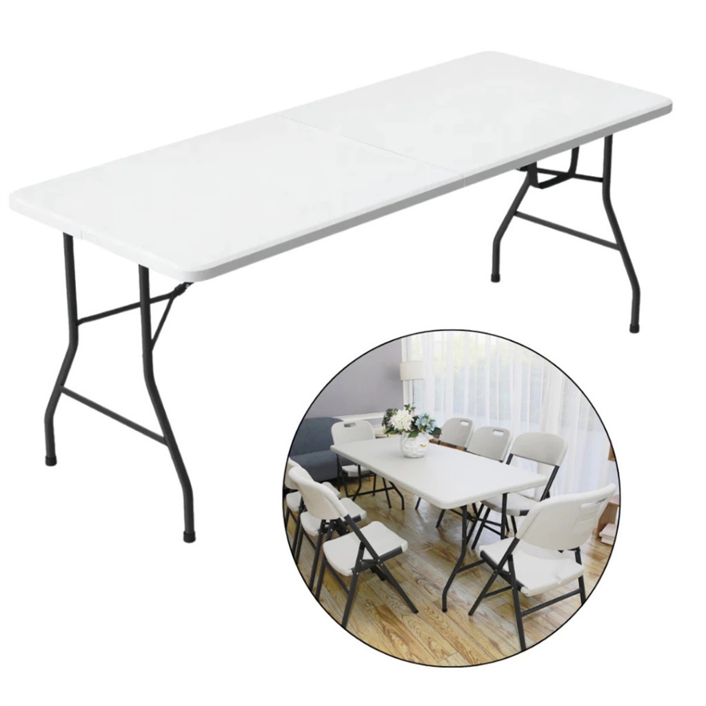 Mesa Picnic Branca 1,80M Dobrável Vira Maleta Portátil | Shopee Brasil