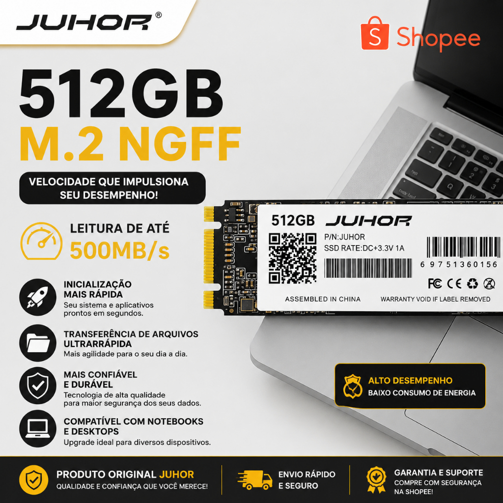 SSD M.2 SATA NGFF 128GB 256GB 512GB 1TB 2TB 2280 | Shopee Brasil