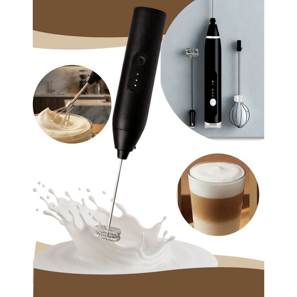 Mini Mixer Elétrico Portátil USB Recarregável 2 Batedores Es