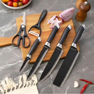 Jogo de Facas Rosa Profissional Cozinha- Faqueiro Gourmet Faca de Churrasco TINNY YOU