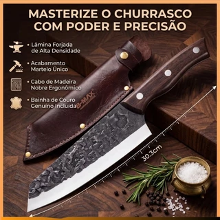 Facas de cozinha feitas à mão, facas para churrasco, facas de cozinha com bainha, afiadas e duráveis