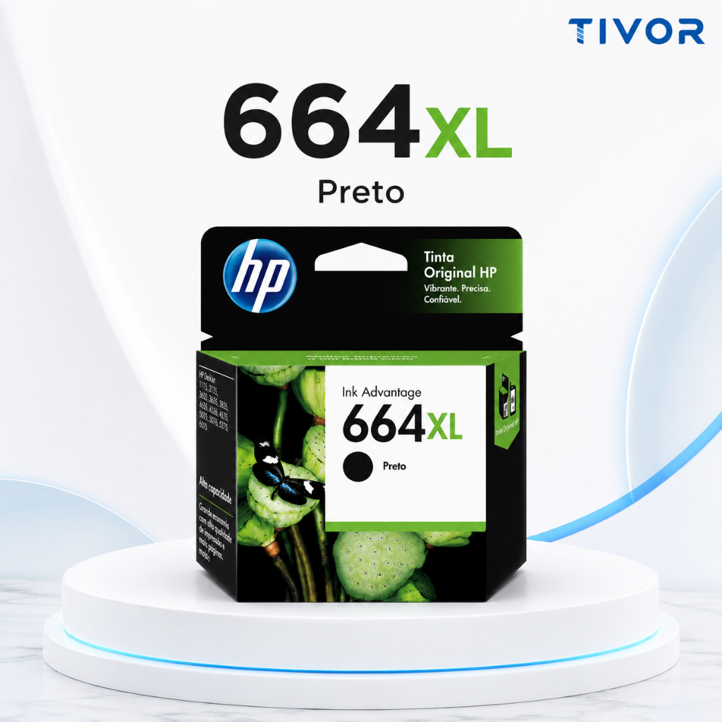 Cartucho de Tinta BK Impressora 664 XL Preto F6v31ab Original Lacrado