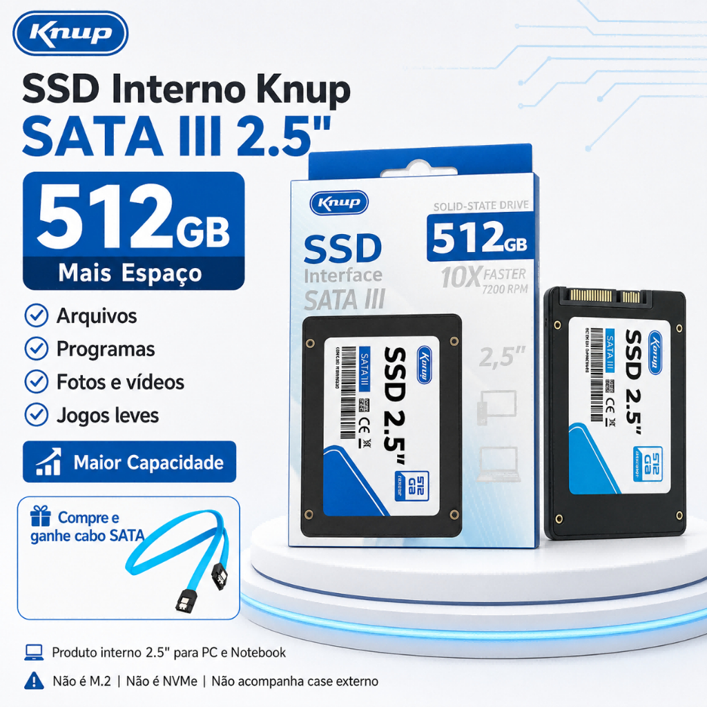 Ssd 128gb 256gb 512gb Sata 3 Knup Para Pc E Notebook interno e