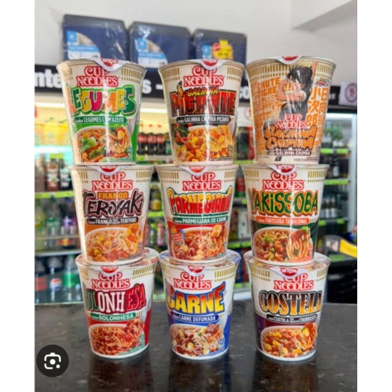 Kit com 6 Cup Noodles Nissin 69g – Sabores Sortidos – Macarrão