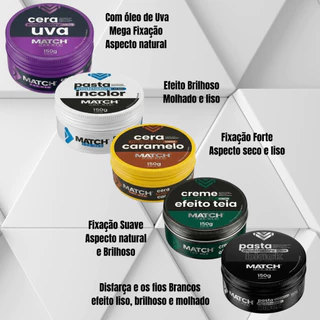 Cera Modeladora Match ForMan Alta Fixação 150g Modela & Fixa Penteados Match Forman