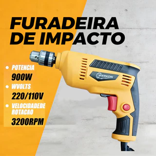 Furadeira de Impacto Elétrica Bivolt 110/220V 3200RPM Mandril Metálico Ferramenta para Marcenaria