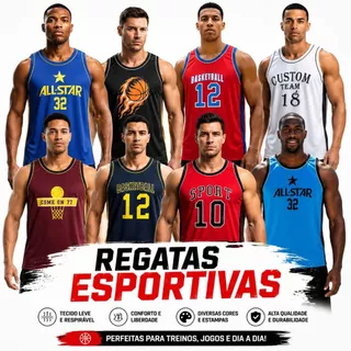 Camisa Regata Masculina Esportiva Respirável Academia Corrida Treino Musculação