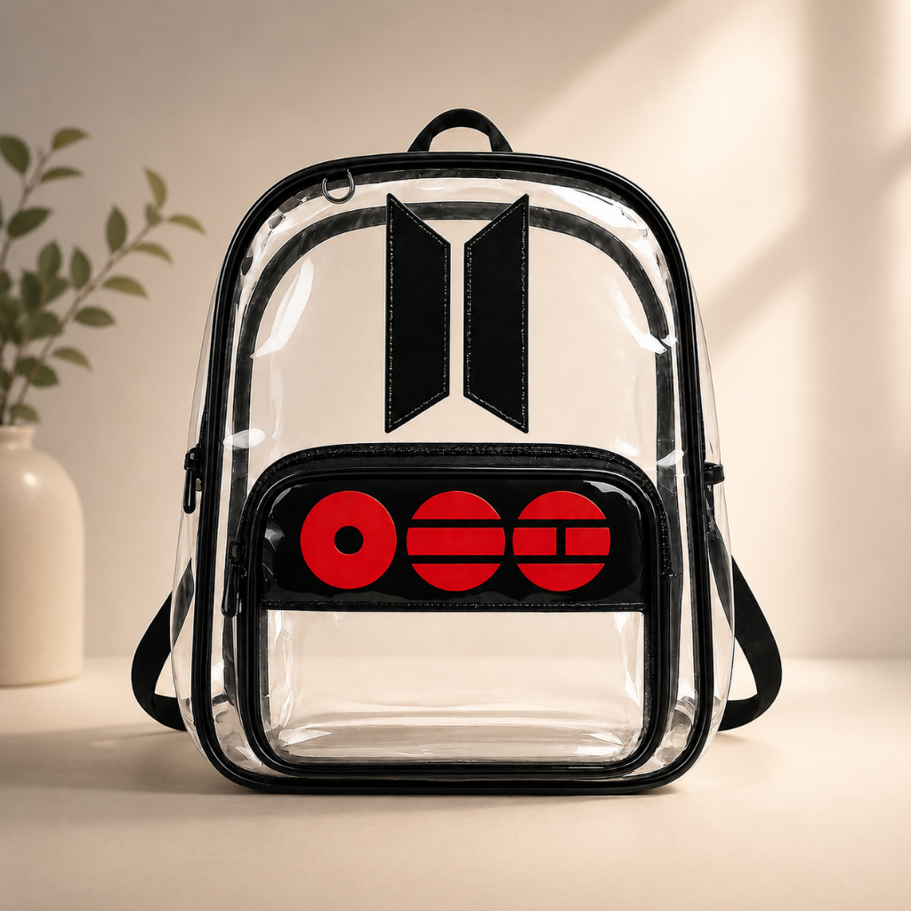 Mochila transparente BTS em PVC impermeável, para shows