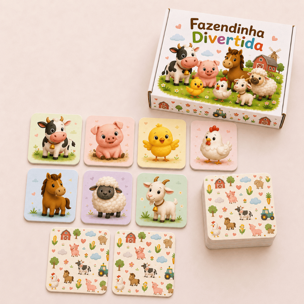 Jogo da Memória Personalizado para Festas — Fazendinha