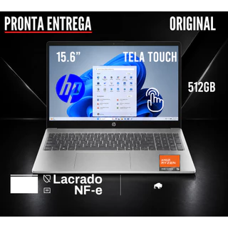 Notebook HP AMD Ryzen 5 7520U tela 15.6" Touch-screen 512GB SSD DDR5 windows 11