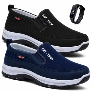 Kit 2 Pares de Tênis Sapatilha Mocassim Masculino Ortopédico Adventure Solado Impermeável Leve + Relogio Barato Promoção