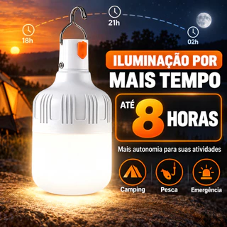 Portátil Lampião LED Recarregável USB para Camping Pesca Acampamento Iluminação Forte Emergência 80w