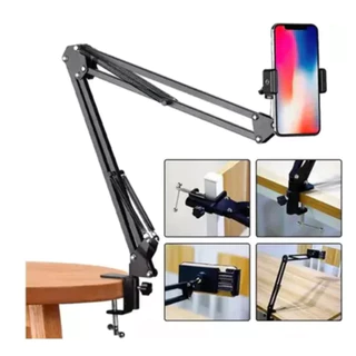 Suporte Para Mesa E Cama -Microfones/tablet E Cel Braço ticulado Universal 2in 1 LE-3414