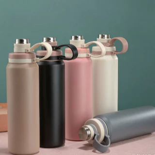 Garrafa Térmica 800ml Inox com Canudo e Alça | Garrafa de Água Premium para Academia, Trabalho e Viagem