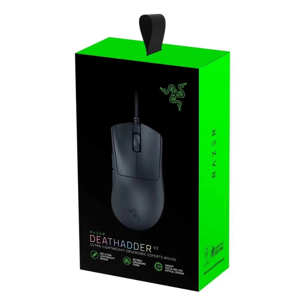 Razer DeathAdder V3 Mouse Gamer 30K DPI 8K Hz Preto Original + Nota ...