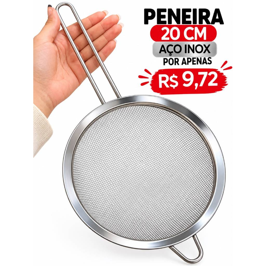 Peneira de Aço Inox 20cm | Shopee Brasil