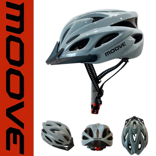 Capacete Ciclismo Moove Mtb Speed Cinza - Fecho Ajustável com LED traseiro M e G