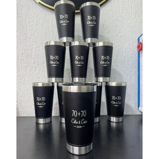 KIT 16 COPOS TÉRMICOS 473ML PERSONALIZADOS A LASER - SUA LOGO OU NOME!