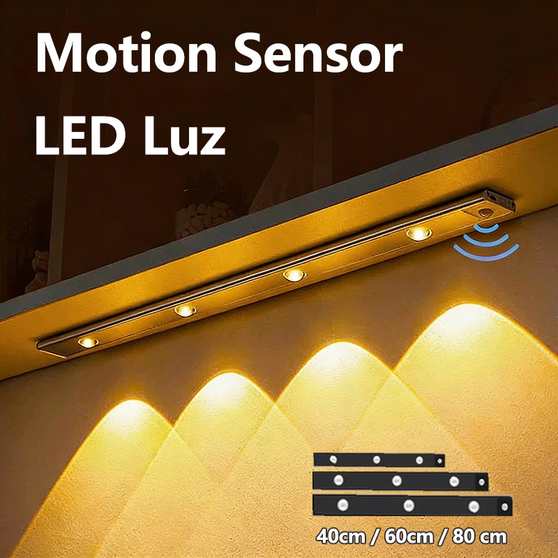 3 Cores 40/60/80cm Regulável Led Luminária USB Recarregável Lâmpada Sensor De Movimento Luz para