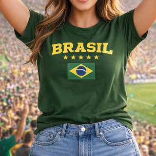 Camiseta Brasil Copa do Mundo Estilo Torcida Clássica Algodão Premium 30.1 Presente em Oferta na Shopee