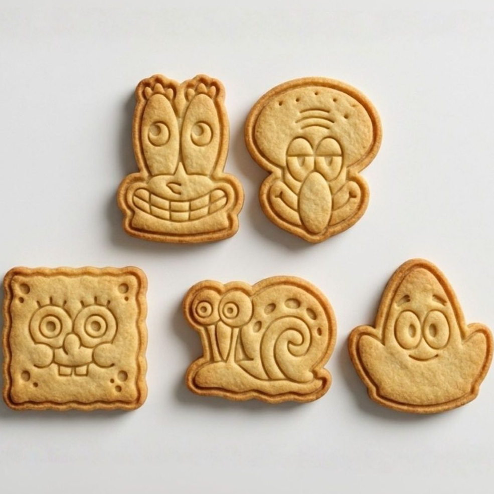 Kit 5 Cortadores + Carimbo Marcador de Biscoito Pasta Americ