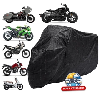 Capa Moto Impermeável Reforçada Anti-UV Proteção Contra Sol Chuva Poeira Modelo Universal Capa Moto Impermeável Reforçada Anti-UV Proteção Contra Sol Chuva Poeira Modelo Universal
