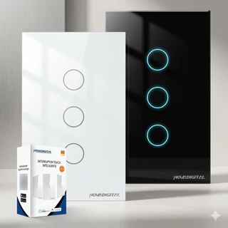 Interruptor Inteligente Wi-Fi Lite 3 Botão Smart Touch Alexa Original Nova Digital