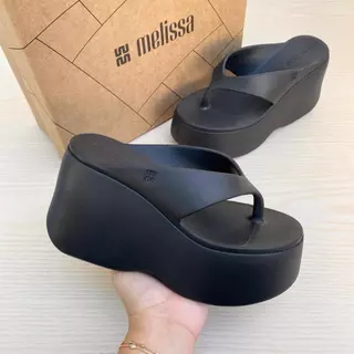 Chinelo Tamanco Feminino Melissa Free Thong Wedge Sandália Confortável Moda Verão Plataforma em Oferta na Shopee