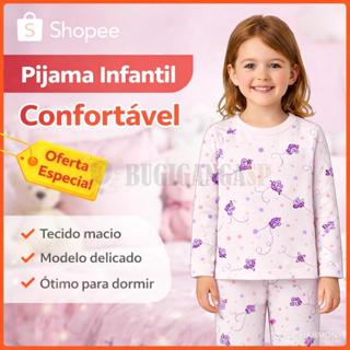 Pijama Infantil Menina 100% Algodão 02 ao 10 Confortável Macio com  Estampas Divertidas em Oferta na Shopee